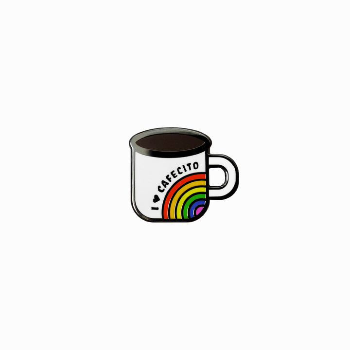 Cafecito Rainbow Mug Pin - Bianca's Design Shop