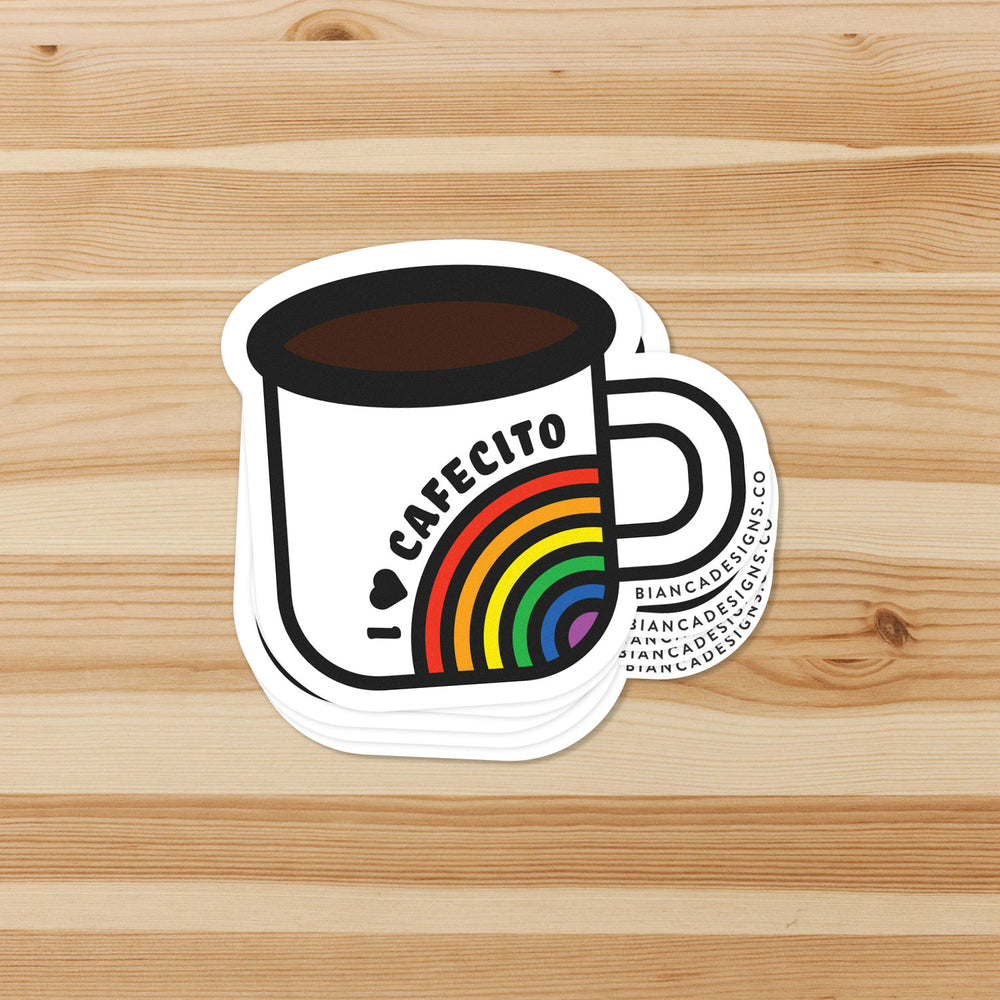 Cafecito Rainbow Mug Sticker – Bianca's Design Shop