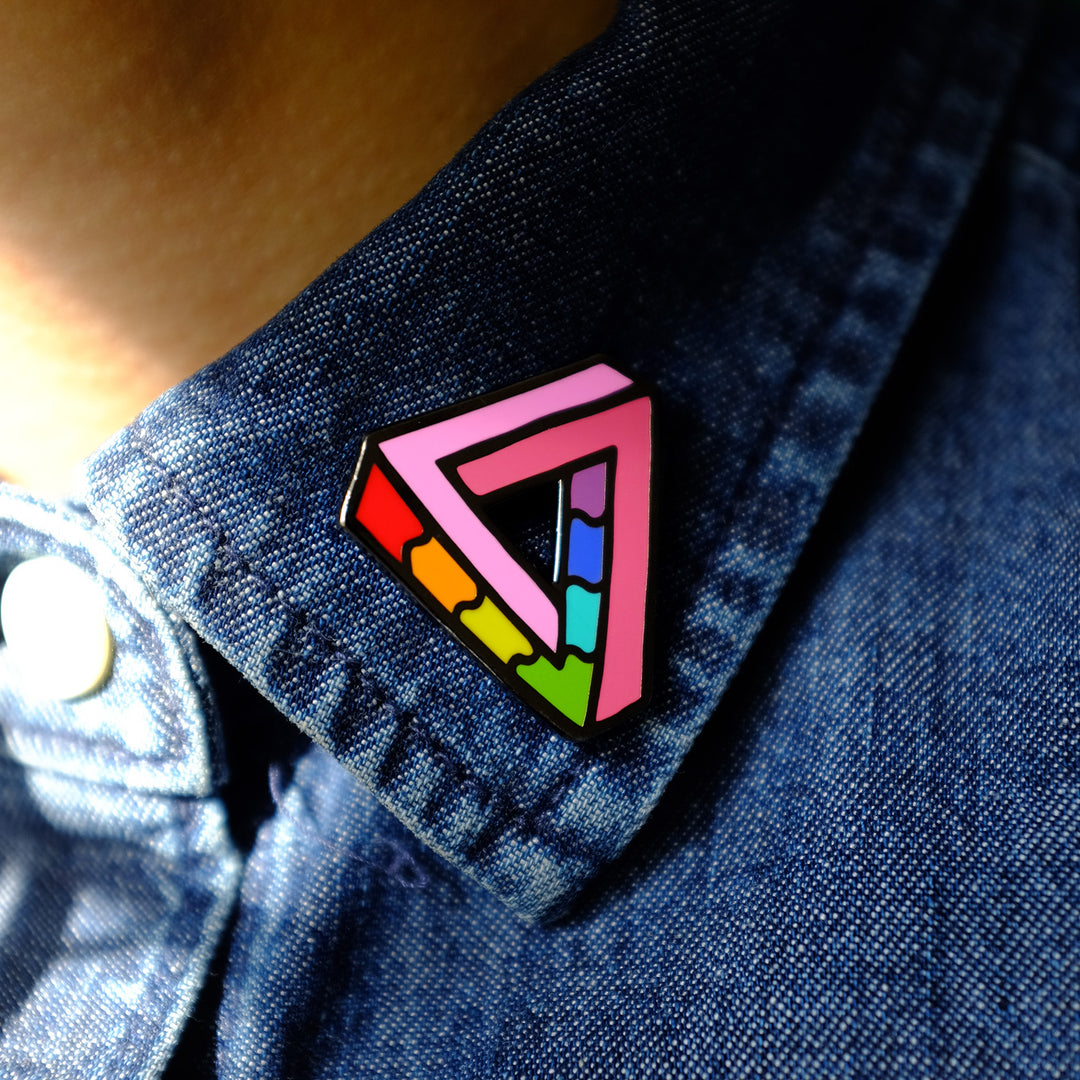 Impossibly Gay Triangle Pin - Bianca's Design Shop