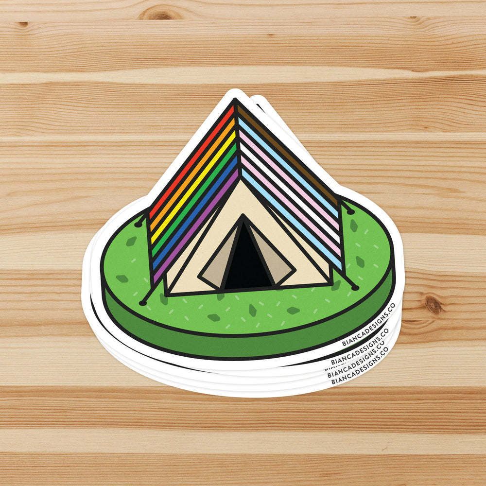 Inclusive Camping Tent Sticker - Bianca's Design Shop