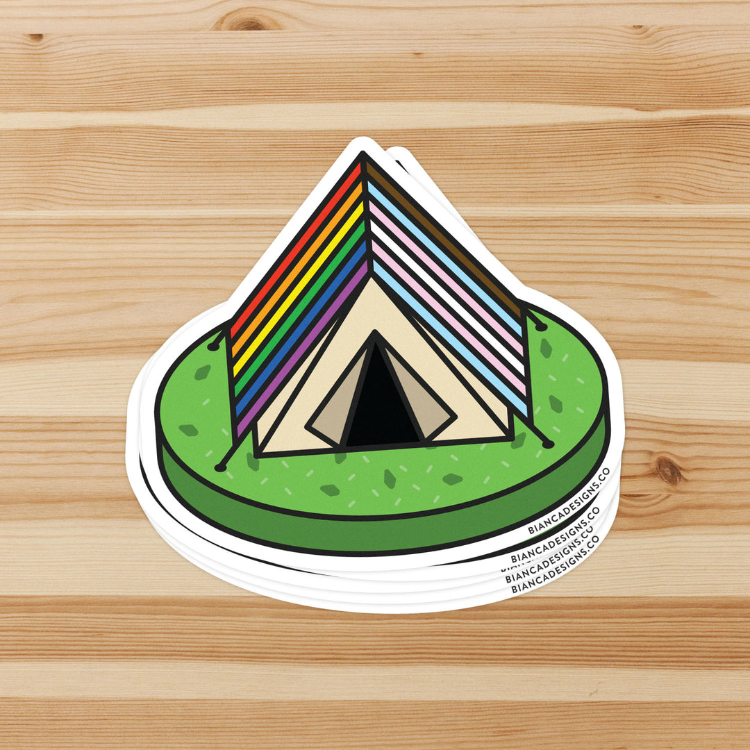 Inclusive Camping Tent Sticker - Bianca's Design Shop