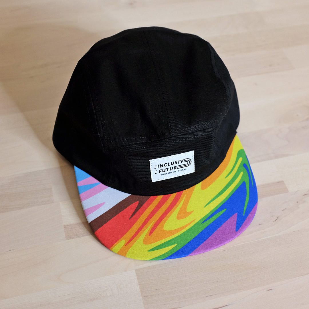 Inclusive Future Pride Camper Hat by Bianca Designs.