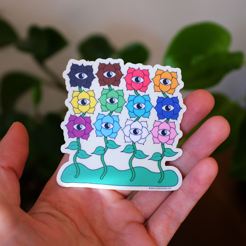 Inclusive Pride Flowers Sticker - Bianca's Design Shop