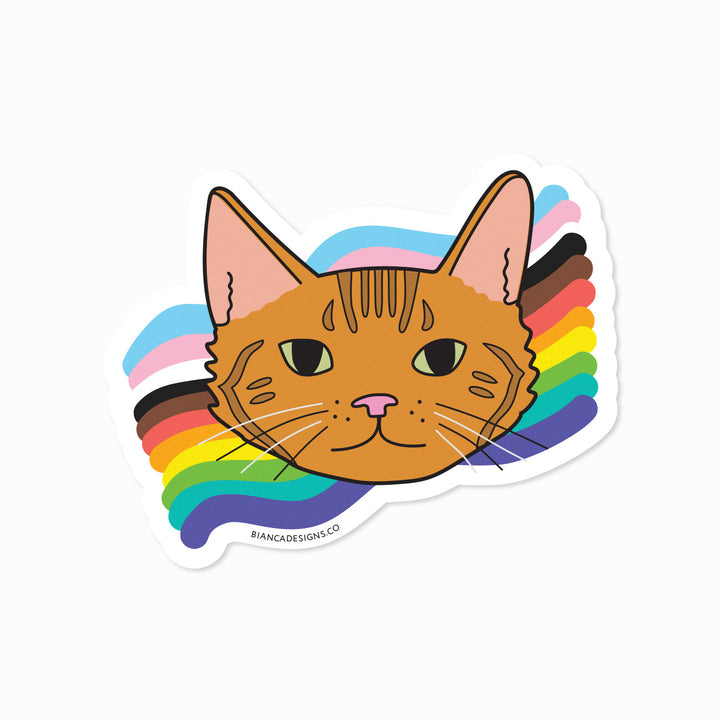 Jade Cat Rainbow Sticker by Bianca Designs