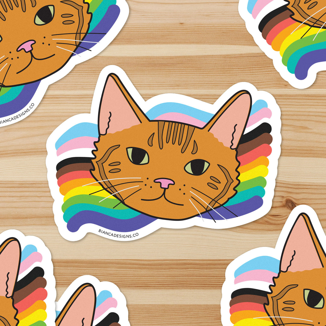 Jade Cat Rainbow Stickers by Bianca Designs
