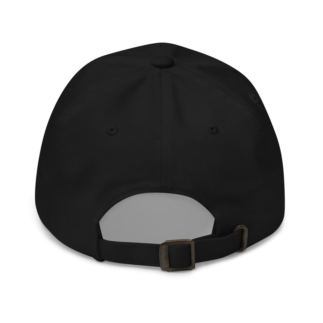 Back view of the LGBTQ Squiggly Pride Dad Hat, in Black, by Bianca Designs.