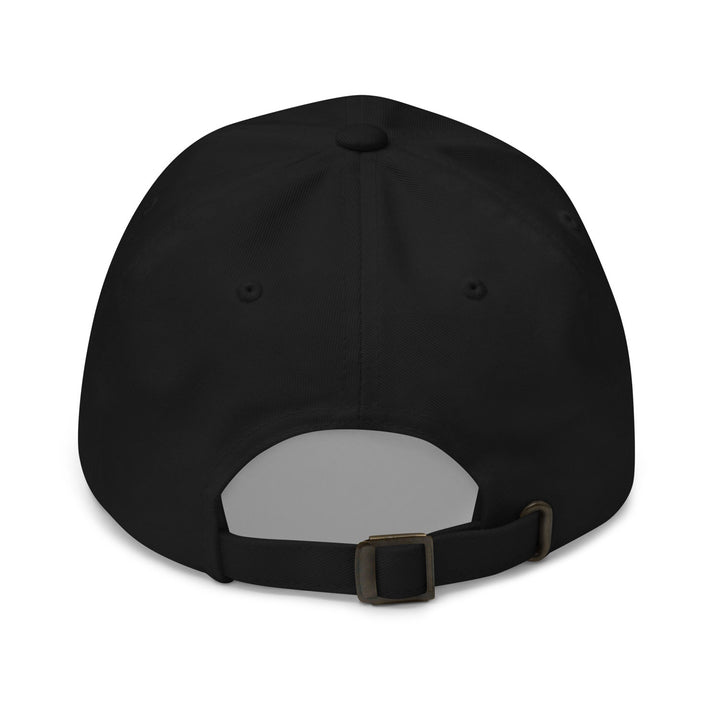 Back view of the LGBTQ Squiggly Pride Dad Hat, in Black, by Bianca Designs.