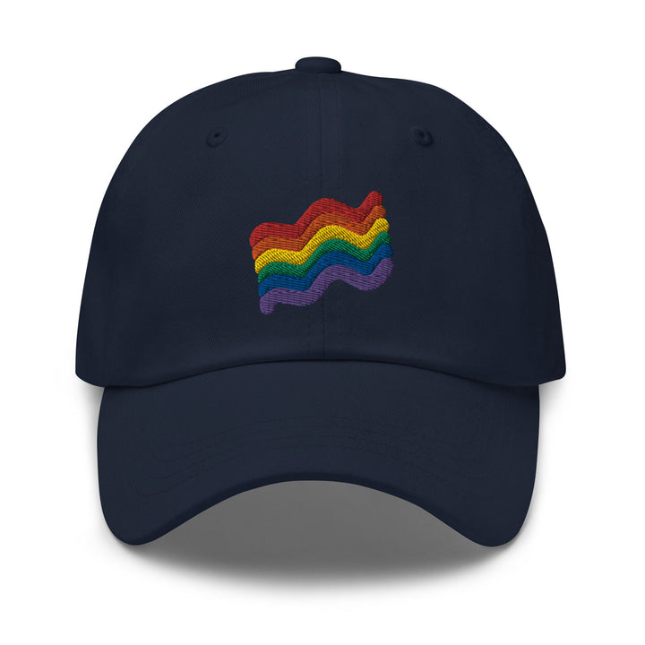 LGBTQ Squiggly Pride Dad Hat, in Navy, by Bianca Designs.