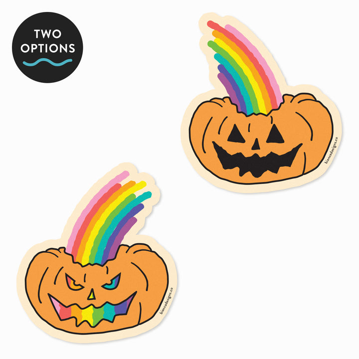 Set of Two Rainbow Pride Pumpkin Stickers by Bianca Designs