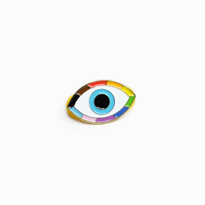 Queer Evil Eye Pride Enamel Pin by Bianca Designs.