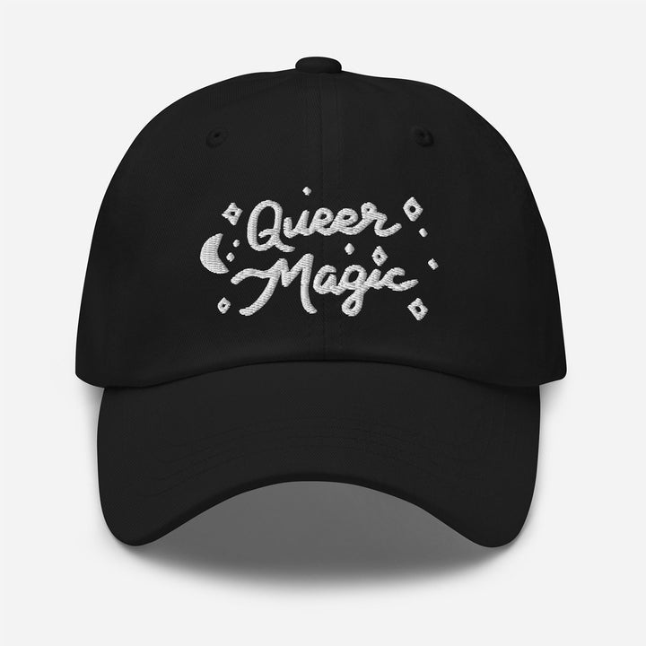 Queer Magic Dad Hat, in Black, by Bianca Designs.