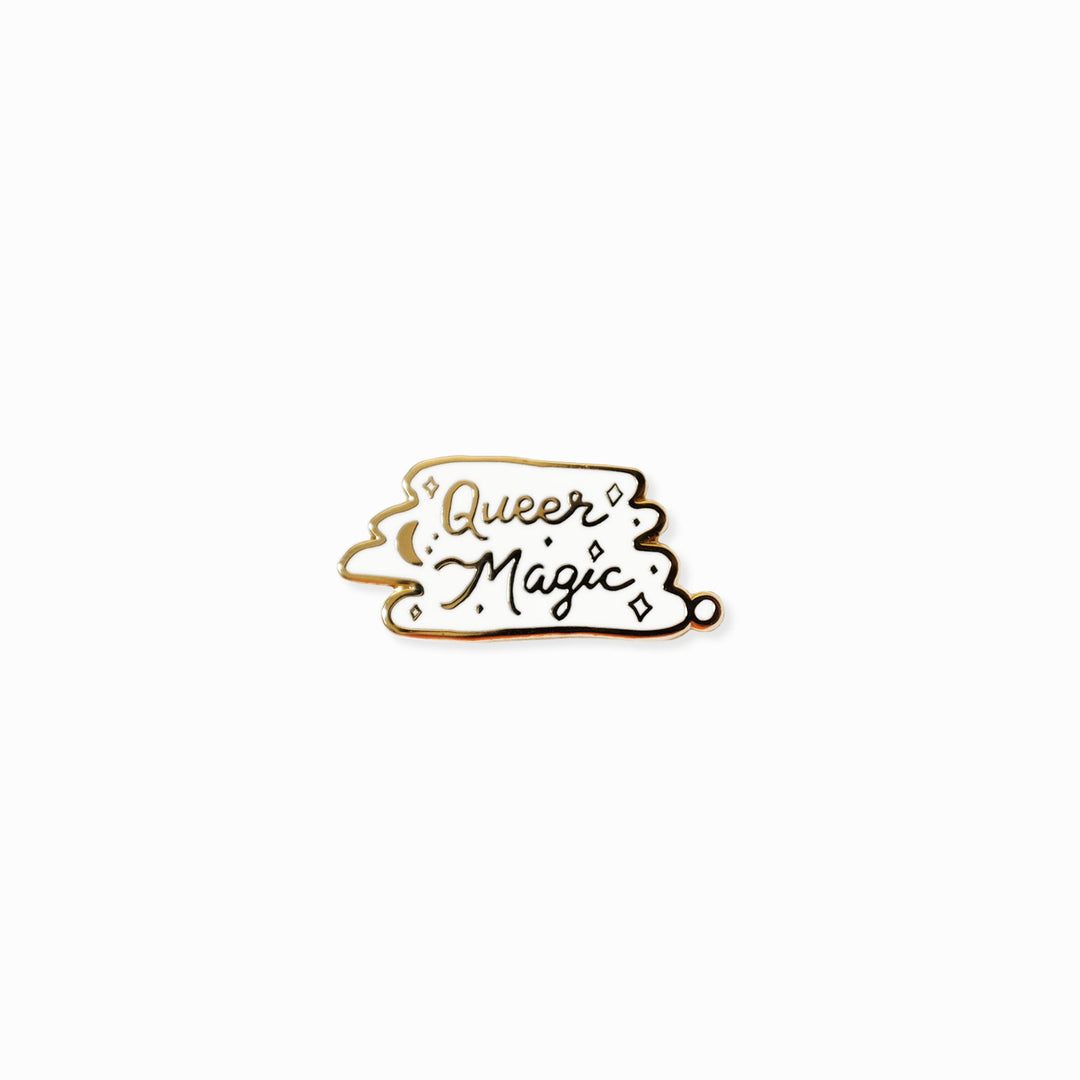 Queer Magic Pin, in White and Gold, by Bianca Designs