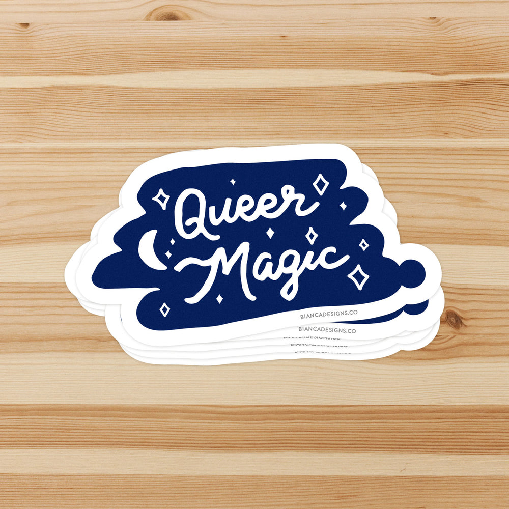 Stack of Queer Magic Stickers by Bianca Designs