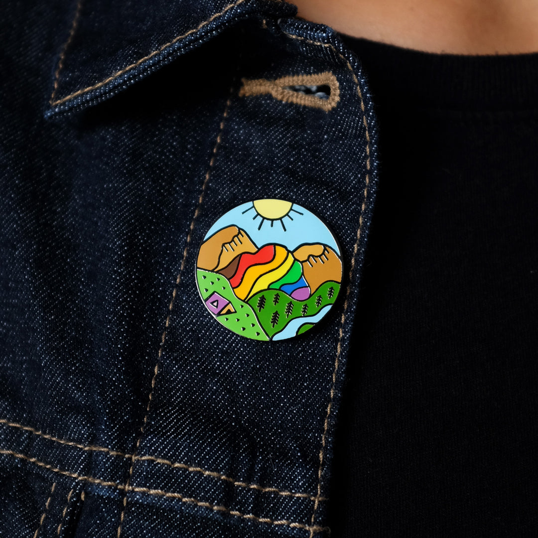 Queer Nature Rainbow Mountain Pin - Bianca's Design Shop