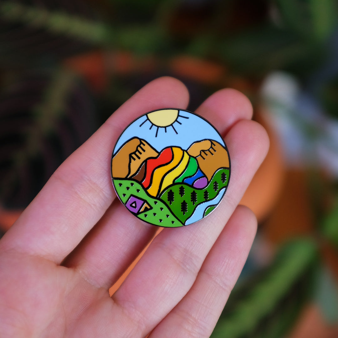 Queer Nature Rainbow Mountain Pin - Bianca's Design Shop