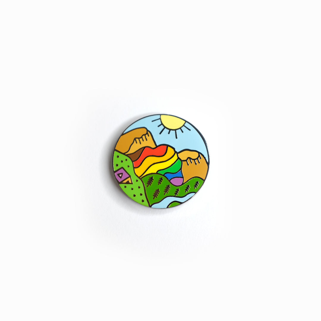 Queer Nature Rainbow Mountain Pin - Bianca's Design Shop