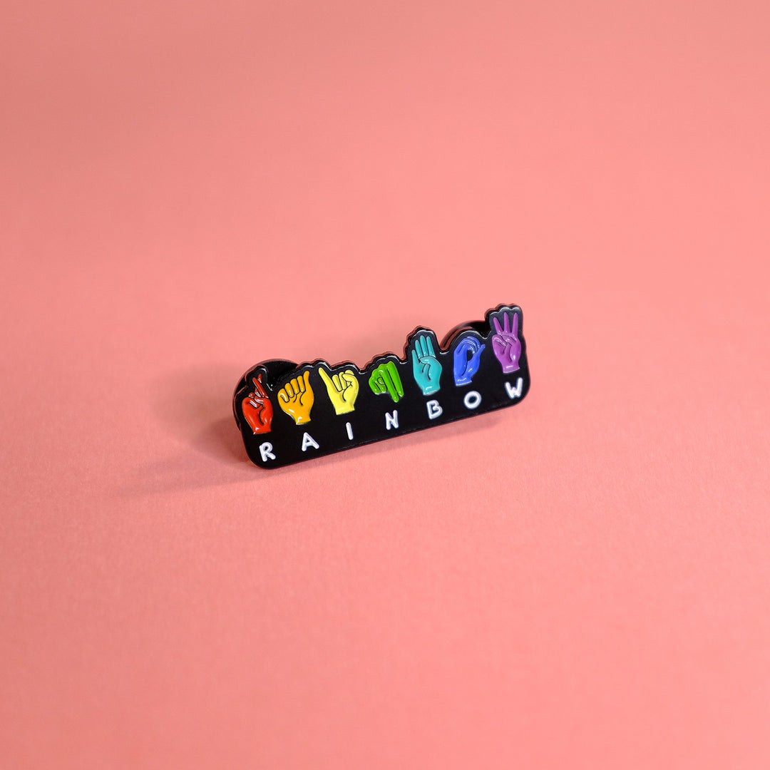 Rainbow ASL Fingerspell Pin - Bianca's Design Shop
