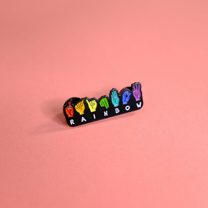 Rainbow ASL Fingerspell Pin