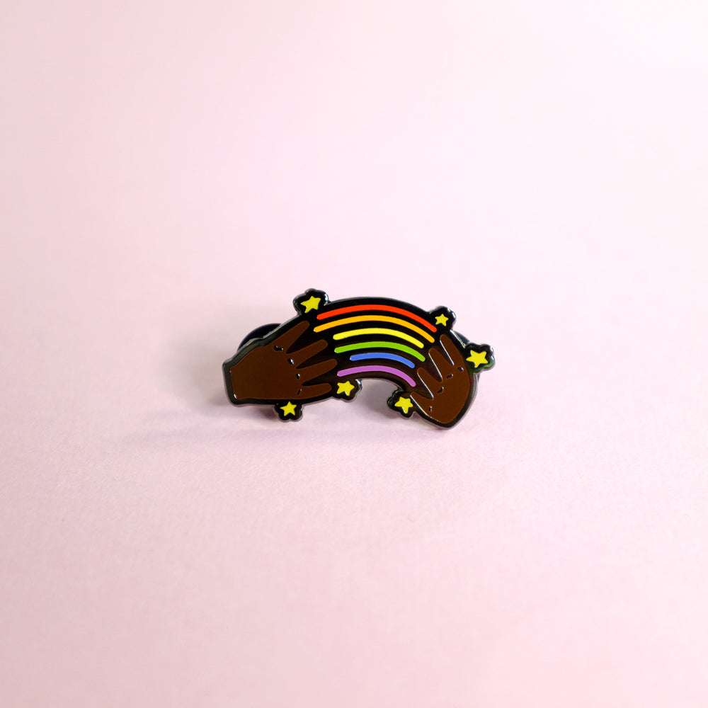 Rainbow in ASL Pin - Bianca's Design Shop