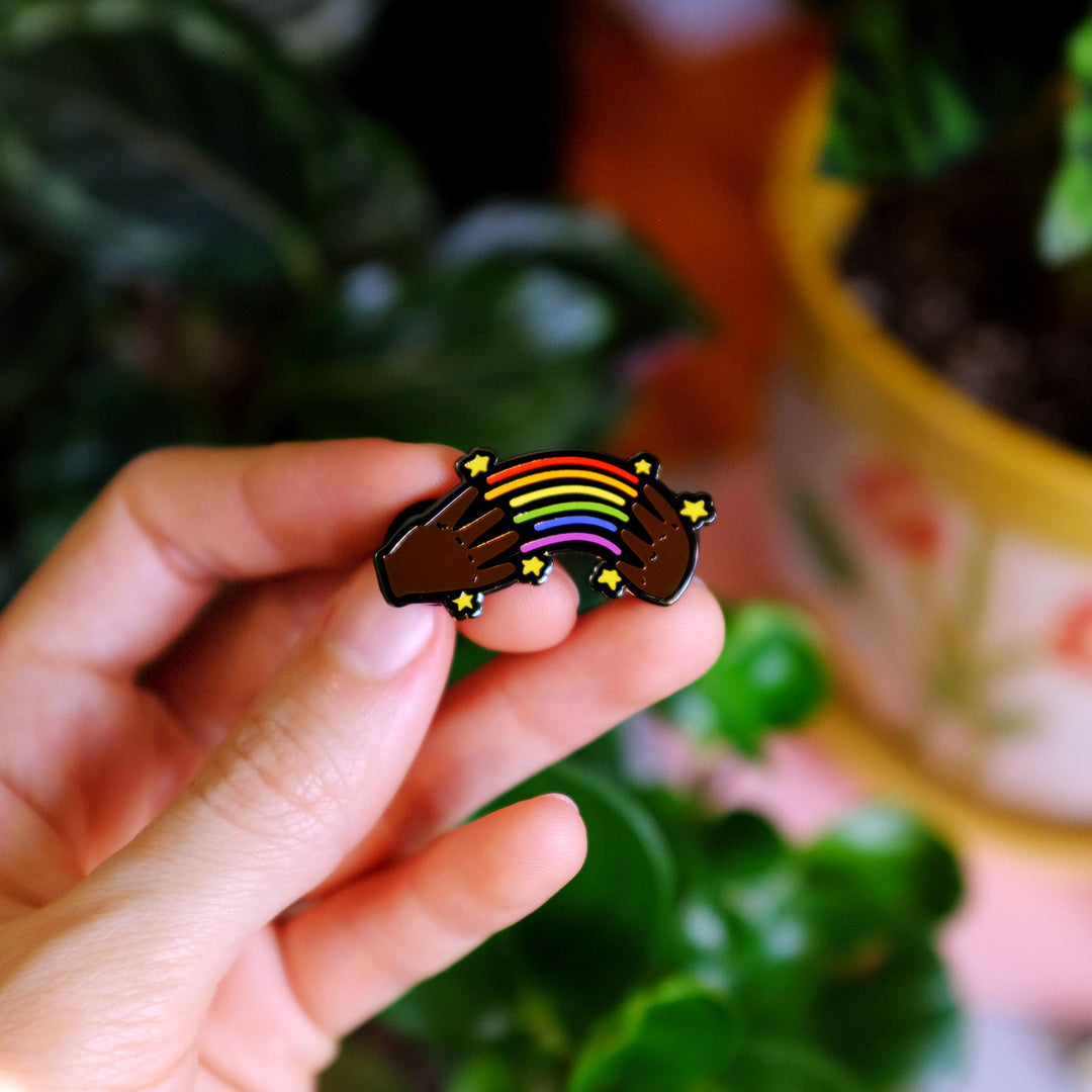 Rainbow in ASL Pin - Bianca's Design Shop