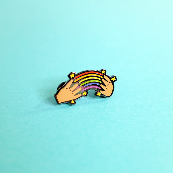 Rainbow in ASL Pin - Bianca's Design Shop