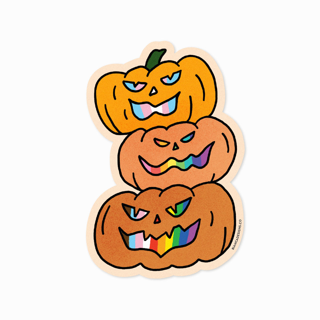 Stack of 3 Inclusive Pride Pumpkins Sticker by Bianca Designs