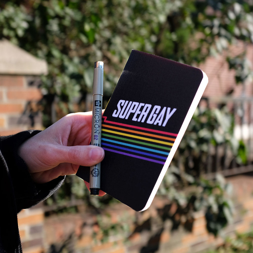 Super Gay Retro Notebook - Bianca's Design Shop