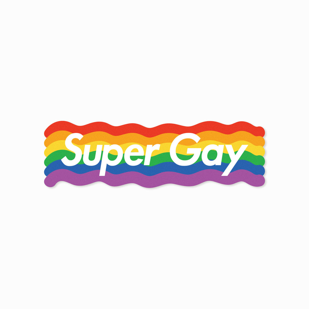 Super Gay Rainbow Wave Sticker by Bianca Designs