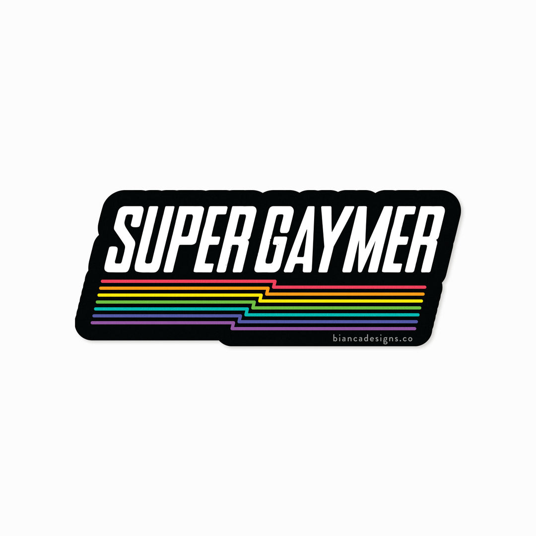 Super Gaymer Retro Sticker by Bianca Designs