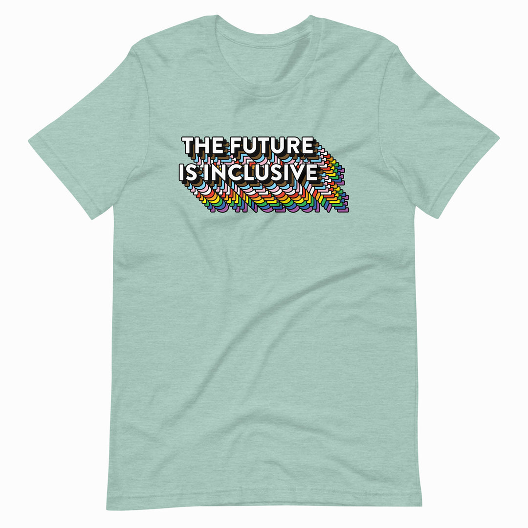 The Future Is Inclusive T-shirt in Heather Prism Dusty Blue, by Bianca Designs