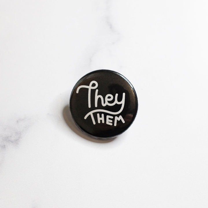 They/them Pronouns Button by Bianca Designs.