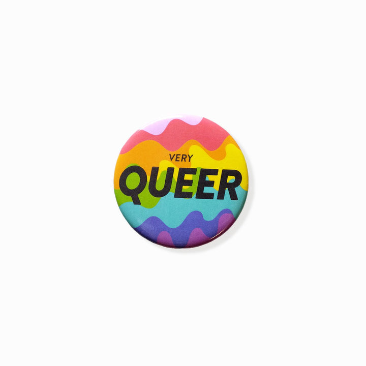 Very Queer Button (Rainbow)