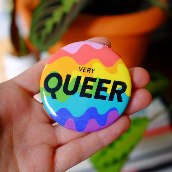 Very Queer Button (Rainbow)