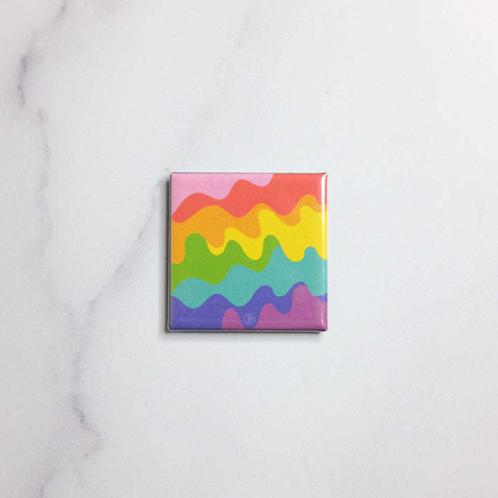 Wavy LGBTQ Pride Rainbow Magnet