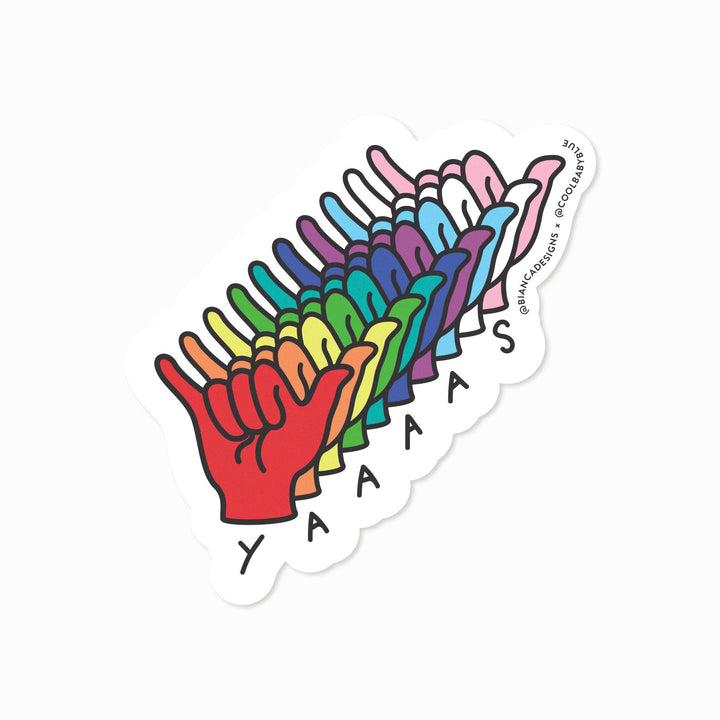 Yaaaas in ASL Sticker by Bianca Designs and Gregor Lopes