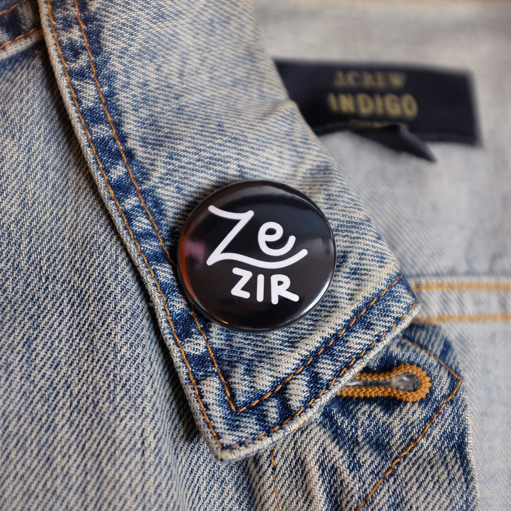 Ze/zir Pronouns Button by Bianca Designs.